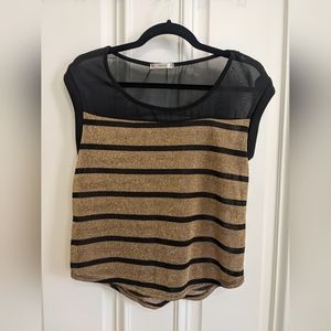 Timing Black Gold Horizontal Striped - Size M